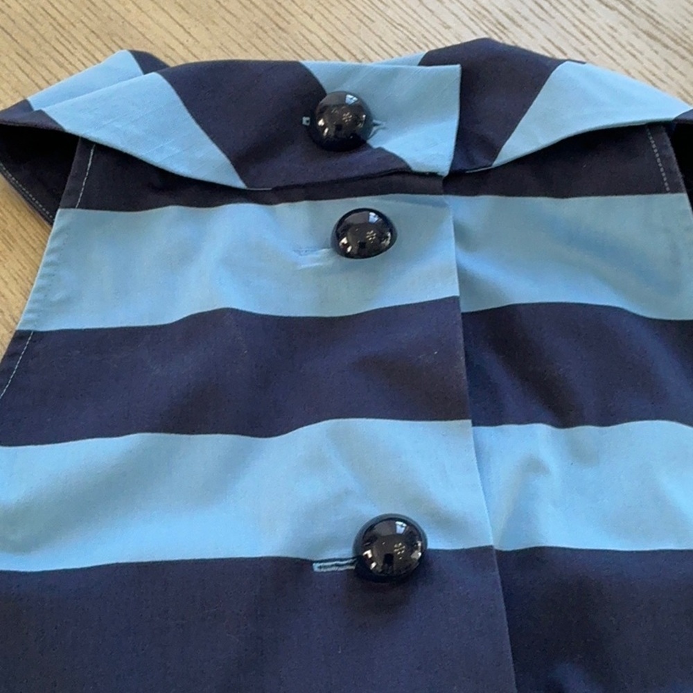 Sail to Sable Navy and Light Blue Striped Sleeveless Dress - Picture 8 of 10